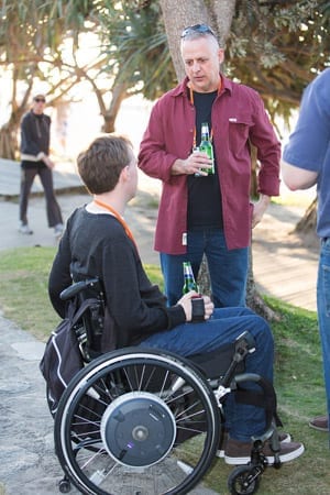 Scott Goddard chatting with Trent Rothall 