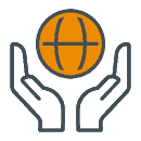 icon of hands holding a globe